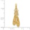 14K Gold 3D Ballet Slippers Charm Ballerina Pendant Jewerly 30mm x 10mm